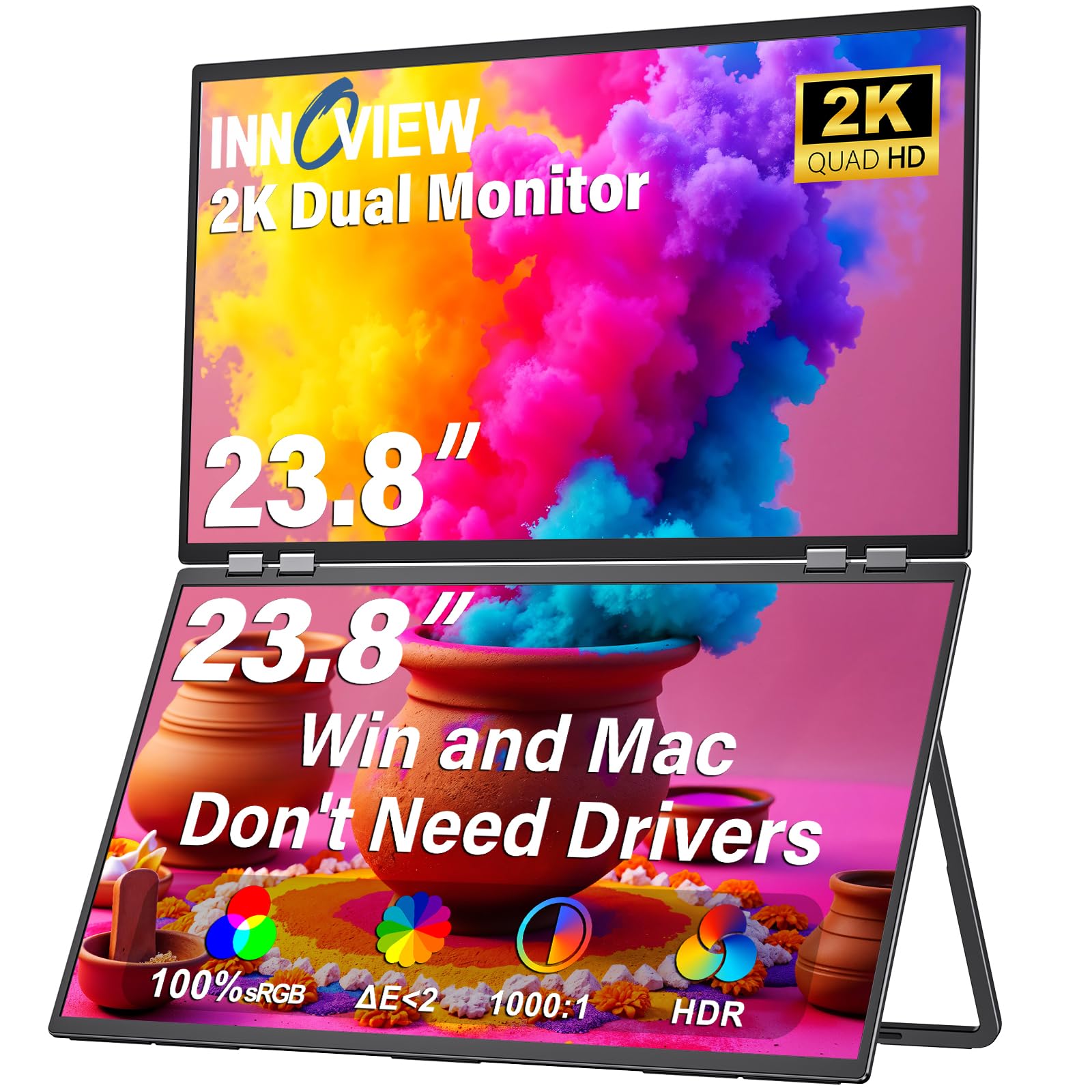 InnoView 23.8インチ 2K モバイルモニター Amazon.co.jp: InnoView モバイルモニター 23.8インチ 2K モバイル